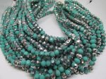 (image for) Turquoise and silver Crystals 10x8mm #1863
