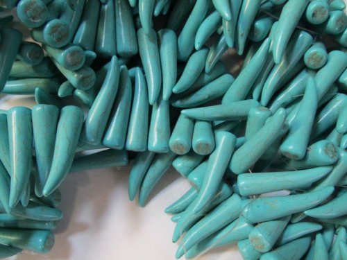 (image for) Turquoise Howlite tooth 38mm long #1719-2