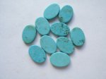 (image for) 12x17mm Turquiose Flat Oval Cabs (bag of 10) #CAB-54
