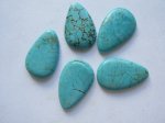 (image for) 17x26mm Turquiose Flat Teardrop Cabs (5 pcs) #CAB-55