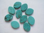(image for) 15x20Turquiose Flat Pointy Oval Cabs (bag of 10) #CAB-53