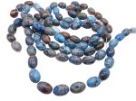 (image for) Blue Turquoise variegated dyed Agate barrel beads #1182