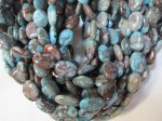 (image for) Turquoise brown oval Agate 14x18mm #1413