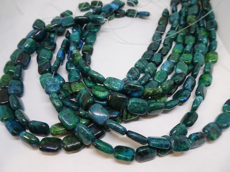 (image for) Turquoise teal rectangle Jasper beads 12x16mm #1491