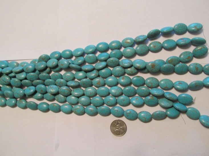 (image for) Turquoise howlite oval 15x19mm #1886