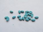 (image for) 6x3.75mm Turquoise oval flat back cabs (20pcs) #Ecab-40