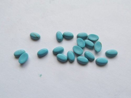 (image for) 6x3.75mm Turquoise oval flat back cabs (20pcs) #Ecab-40