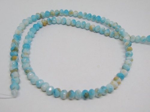 (image for) turquoise and peach Crystals 4x6mm #1704