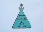 (image for) TeePee Turquoise Color Metal Pendant #WKS-27Turq