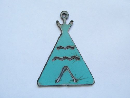 (image for) TeePee Turquoise Color Metal Pendant #WKS-27Turq