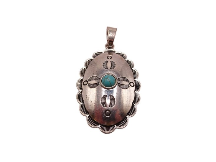 (image for) Western concho pendant with stone