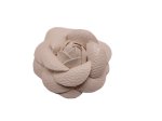 (image for) Faux leather flower 2 1/2" - White