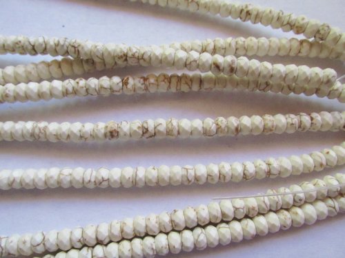 (image for) White faceted rondell 4x7mm #1849