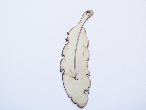 (image for) White feather pendant 3 1/2" #WKS-30