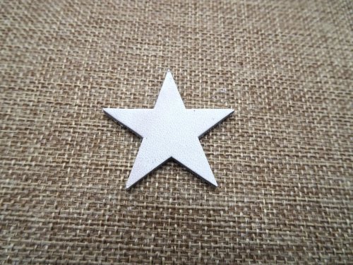 (image for) White leather star 1 1/2" #LC252
