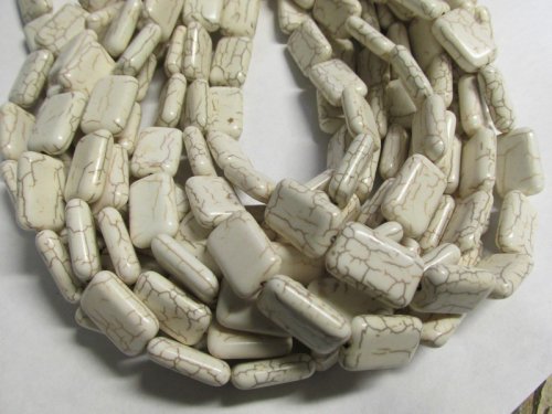 (image for) White rectangle howlite 13x20mm #1719-3