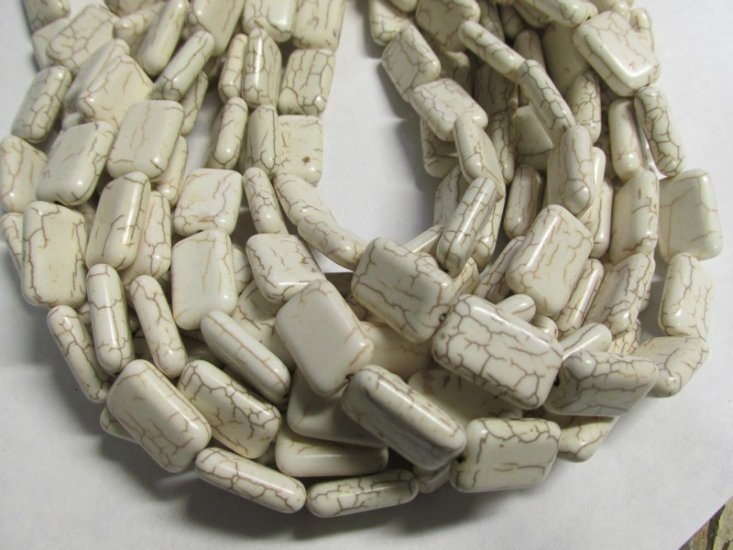 (image for) White rectangle howlite 13x20mm #1719-3