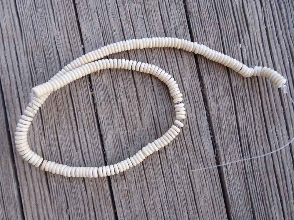(image for) White rondelle 2x6mm beads #1100A