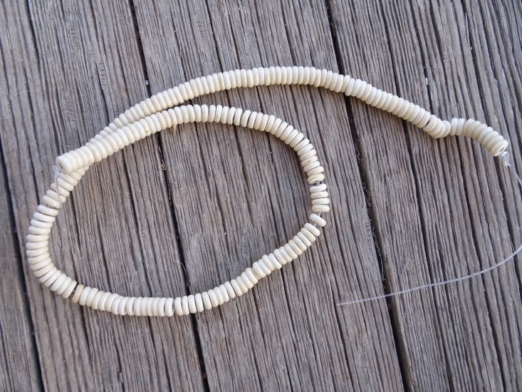 (image for) White rondelle 2x6mm beads #1100A