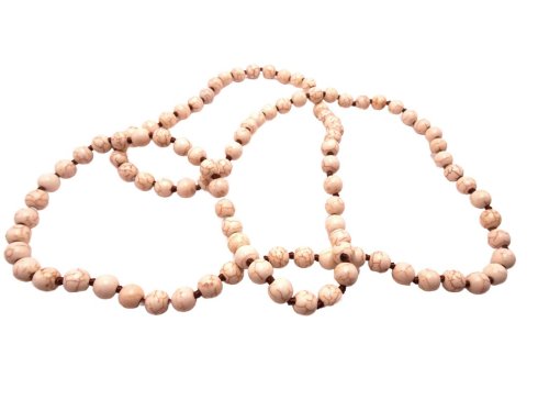 (image for) Beaded necklace convert to hatband- White