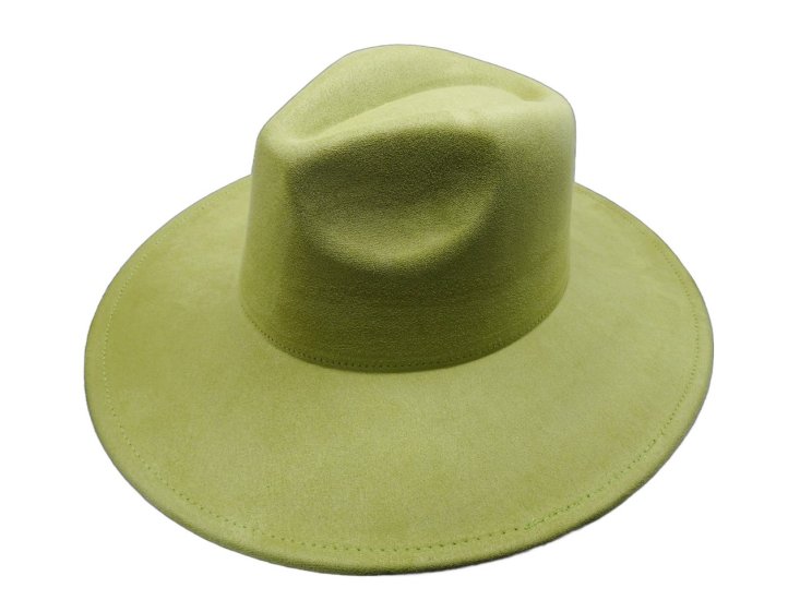 (image for) Vegan suede Wide brim hat - Lime Green