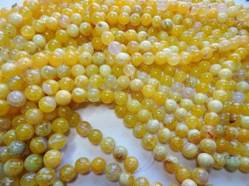 (image for) Yellow Agate 10mm round beads #1970