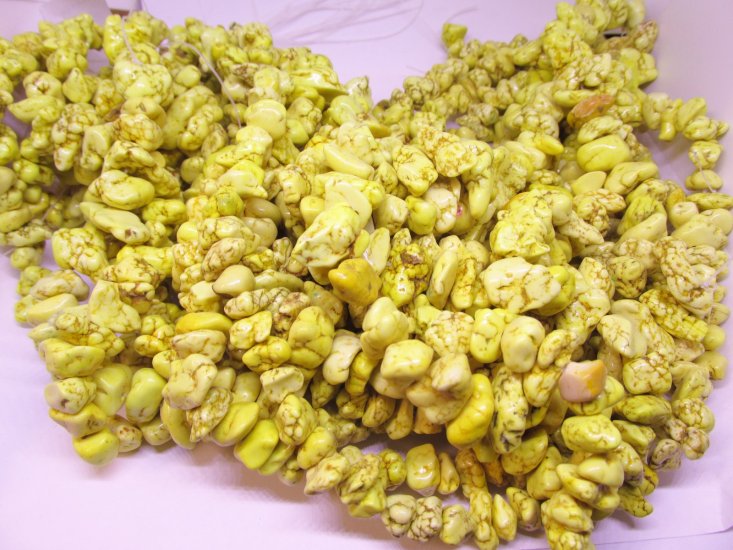 (image for) Yellow Side drilled nugget beads #1054 10x14mm #1054