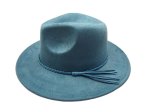 (image for) YOUTH Short Brim vegan suede hat - Peacock Blue