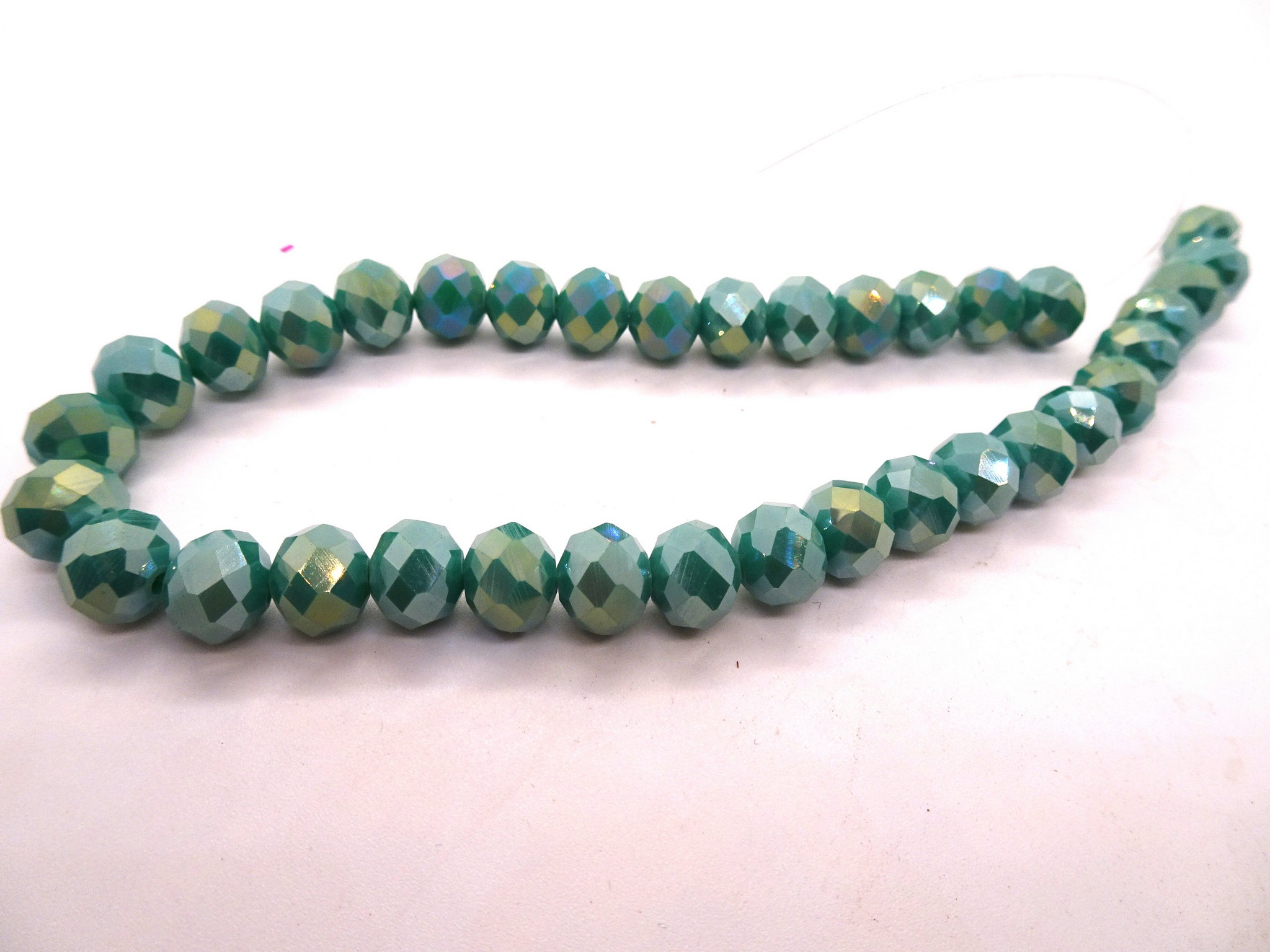 (image for) Green sage 10mm faceted crystal beads #1097