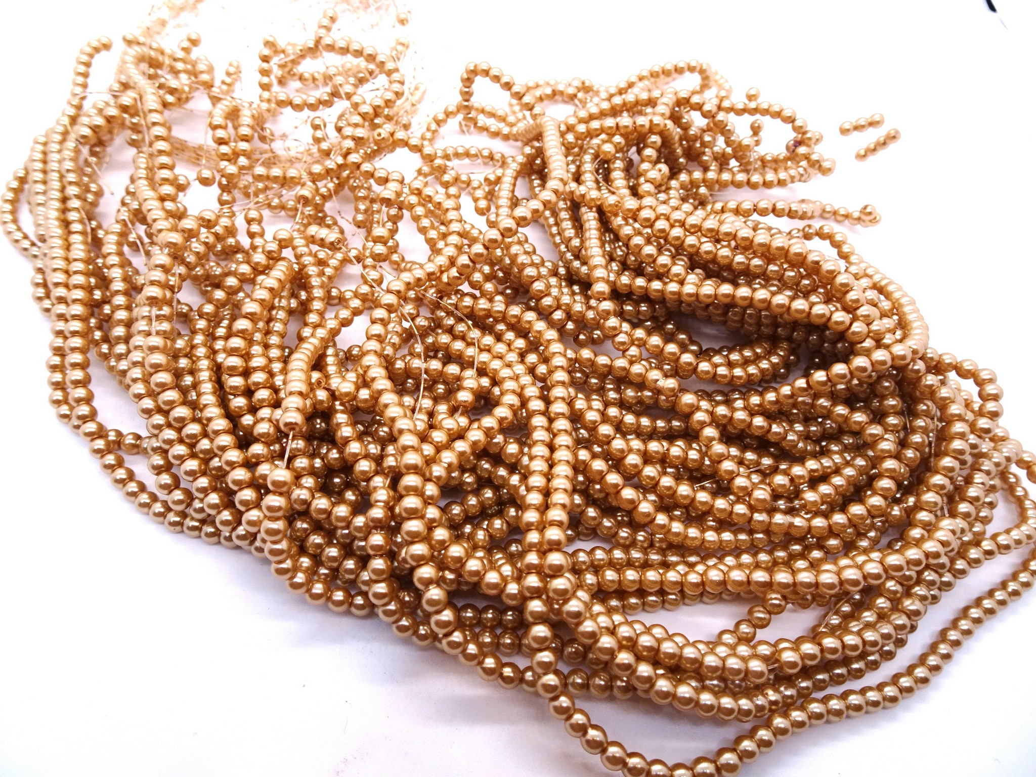 (image for) Taupe Glass double strand Pearls # 1645
