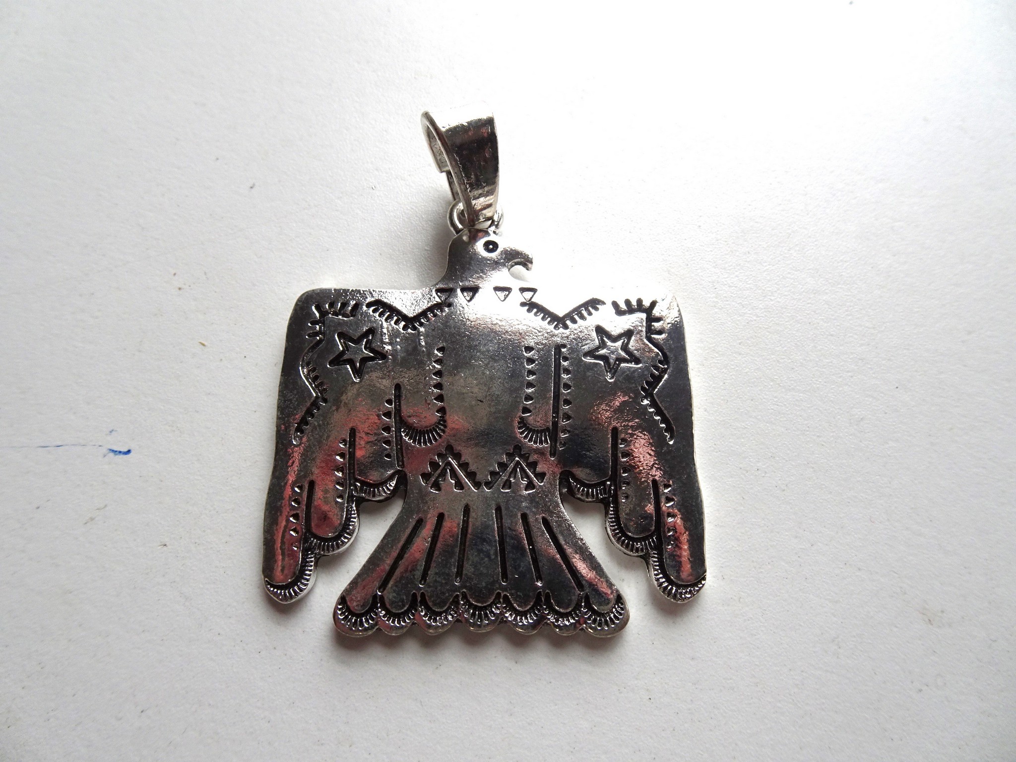 (image for) Thunderbird Phoenix bird antique silver jewelry pendant #A50