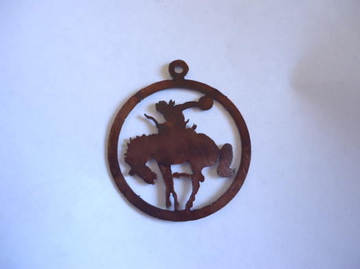 (image for) Bronc rider in circle pendant #300-262 - Click Image to Close