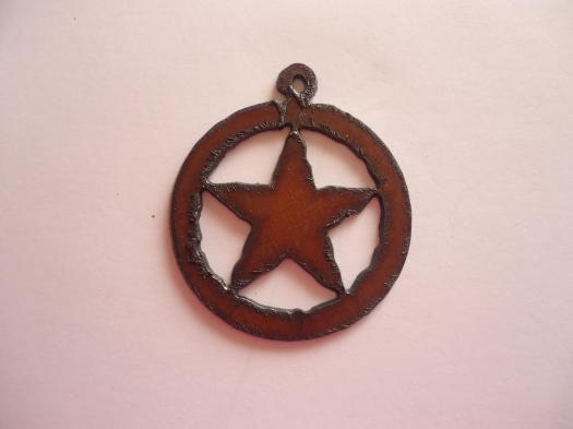 (image for) Texas star metal cutout pendant #LS006L - Click Image to Close