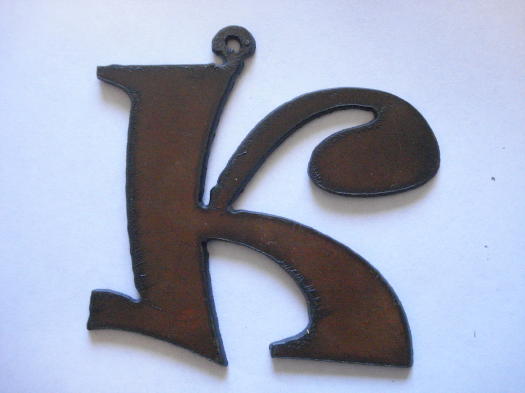 (image for) Initial Letter Rowdy Metal "K" - Pendant #K-2 - Click Image to Close