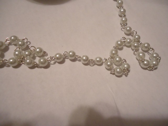 (image for) Pearl chain - white Pearl (1ft) silver chain #BS-CH01-6mm