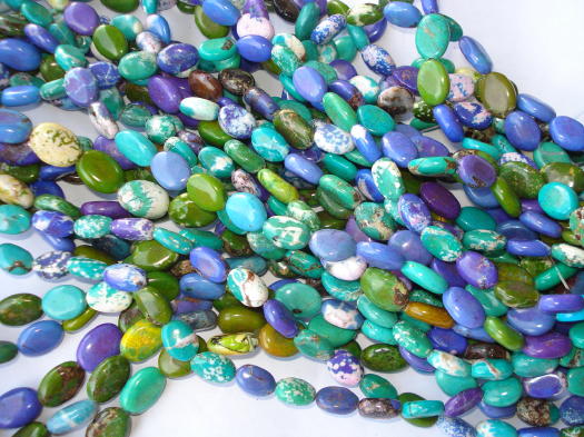 (image for) Multi colored oval beads #SS1042
