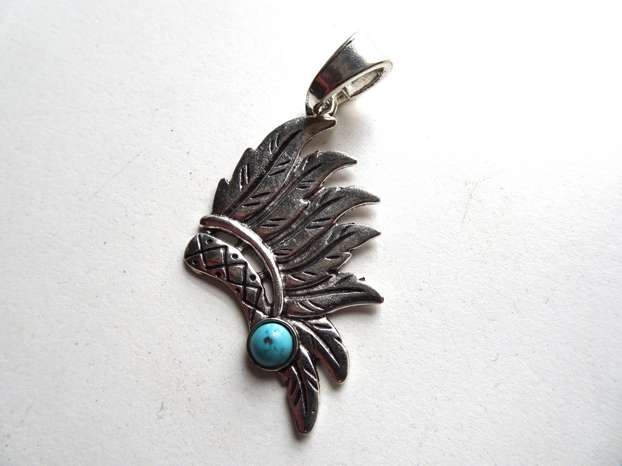 (image for) Indian head dress jewelry pendant #A-49