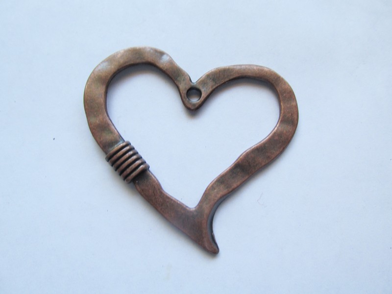 (image for) Antique Copper Heart pendant #RM187 - Click Image to Close