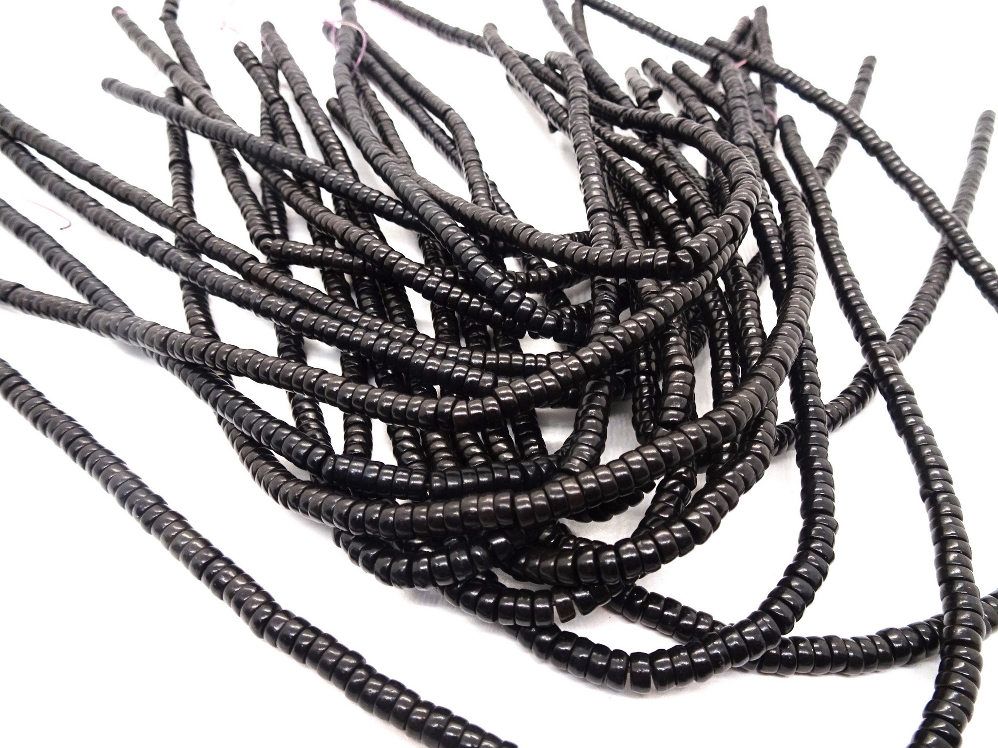 (image for) Black rondel heishi beads 2x5.5mm #1436