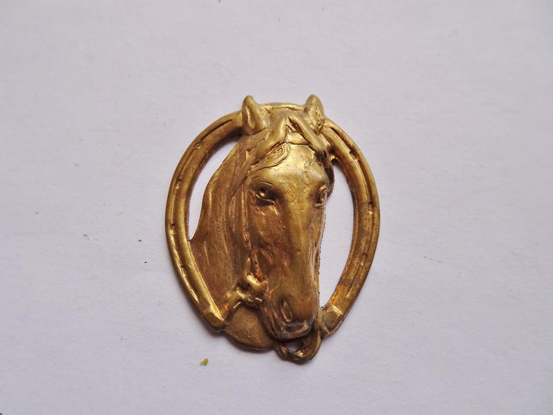 (image for) Horse with horseshoe solid brass #B-23