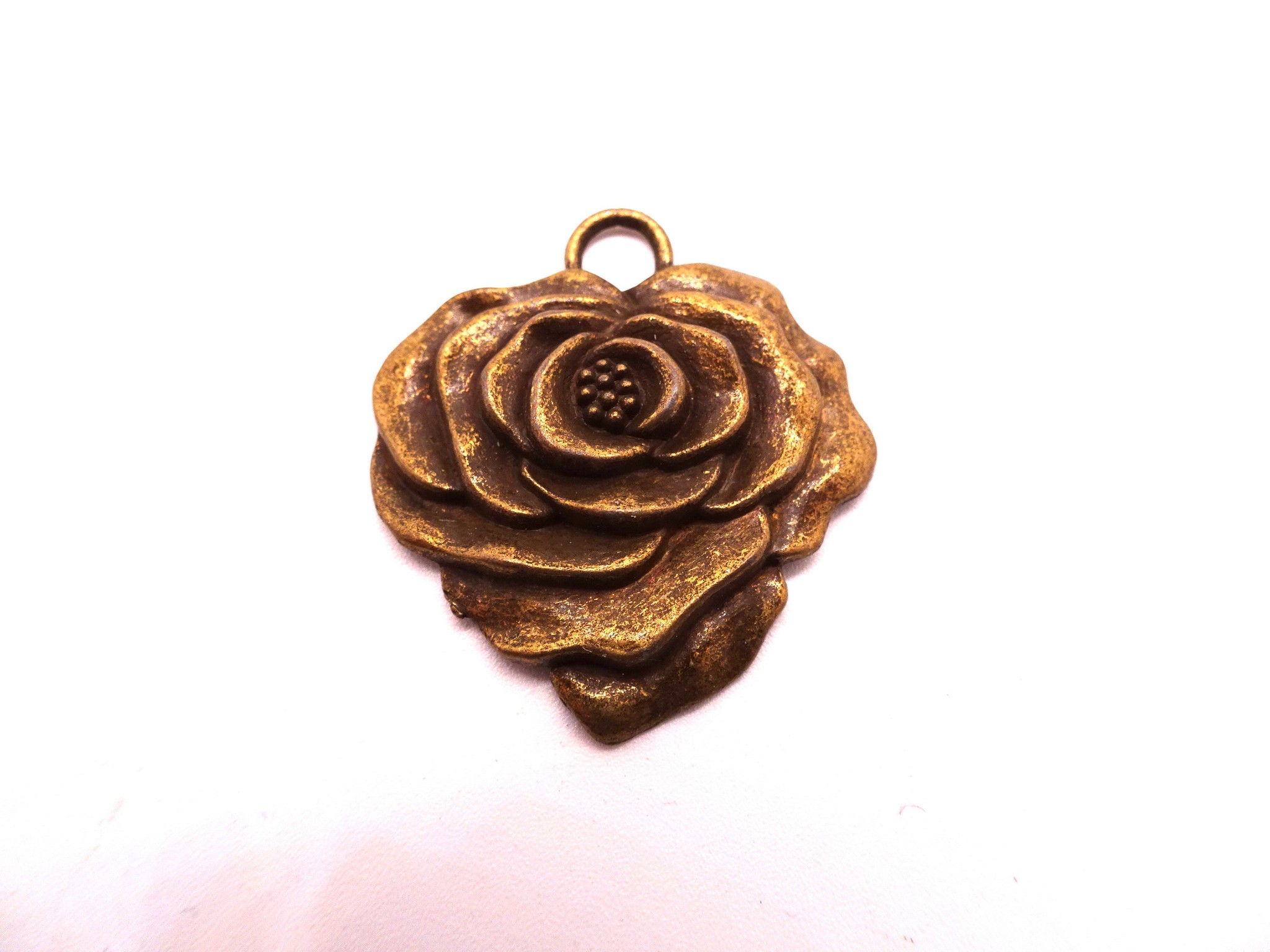 (image for) Flower Rose bronze small pendant #bs-ch86