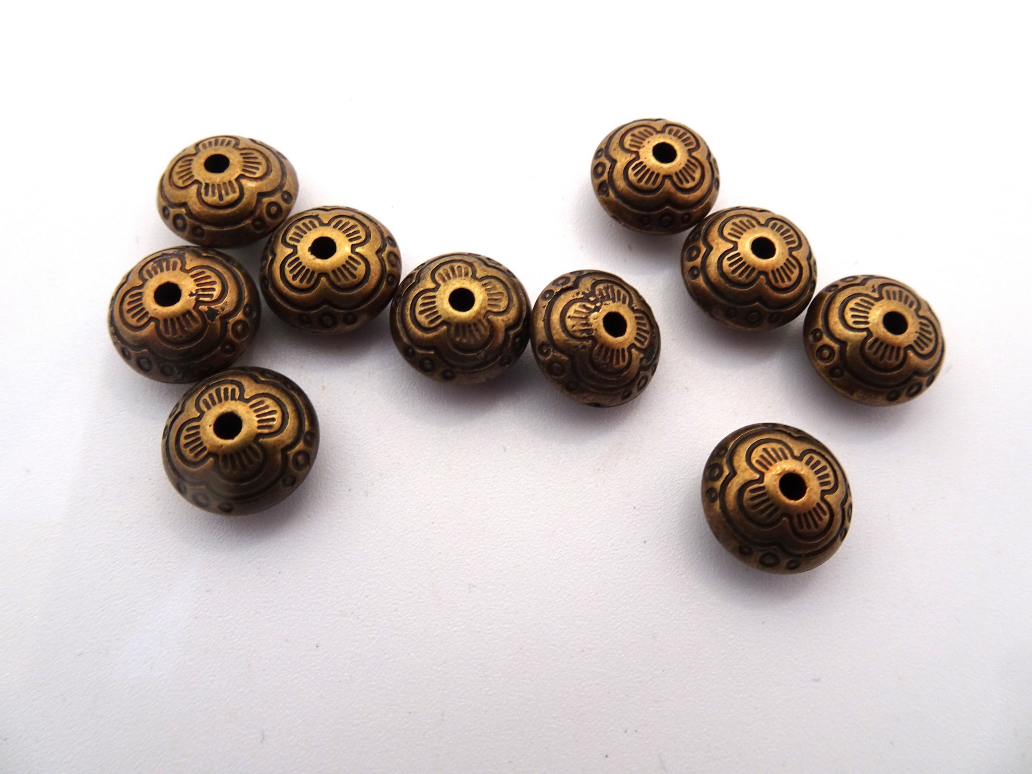 (image for) Bronze rondelle acrylic spacer beads (bag of 10) #ACR-7