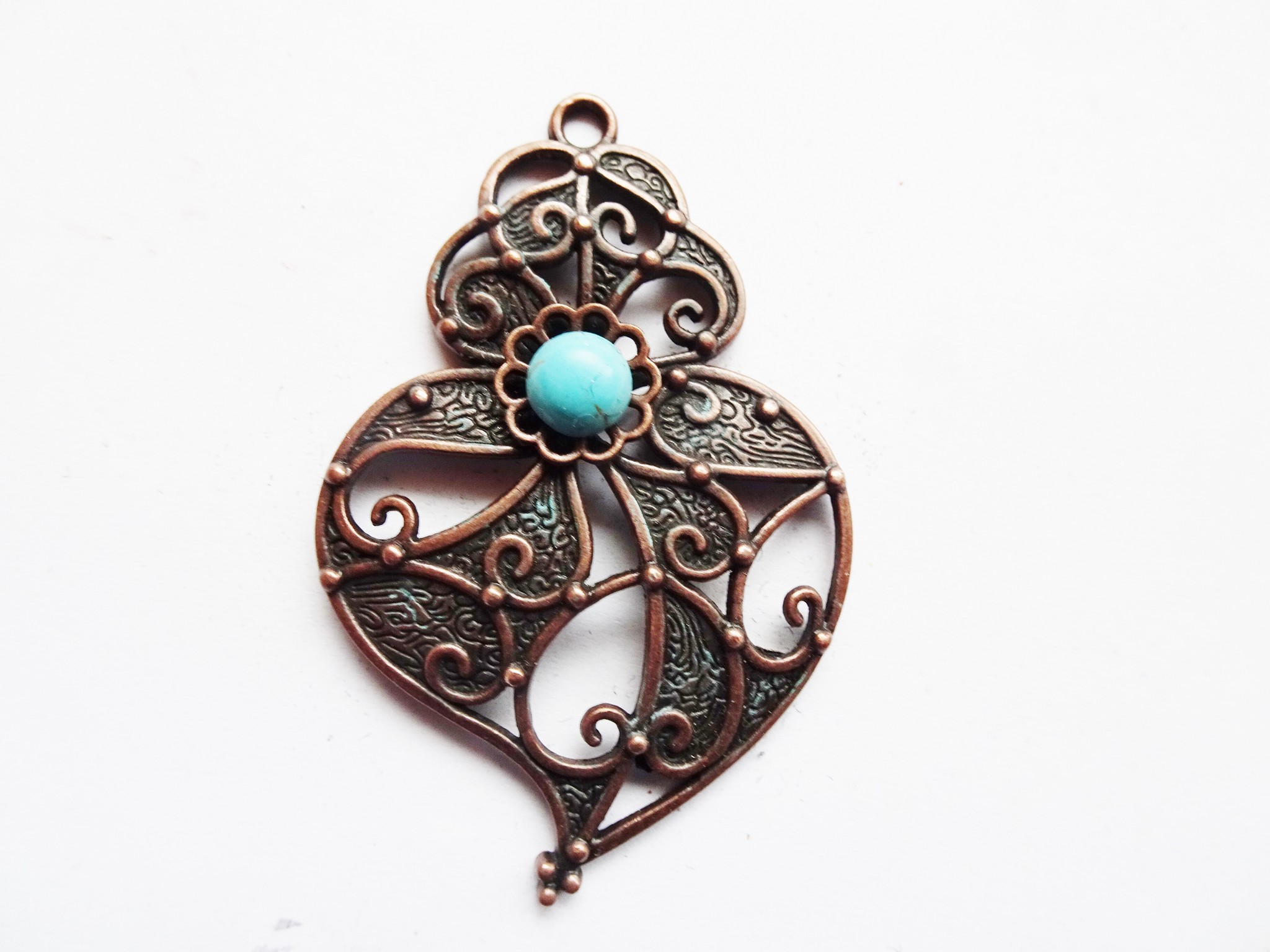 (image for) Heart with turquoise colored stone #RM-444