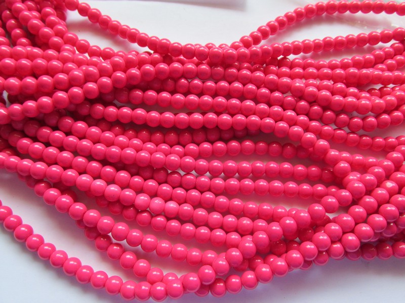 (image for) Coral glass 8mm round beads #1509B