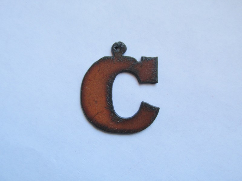 (image for) Initial Letter Rockwell Metal "C" - Pendant #RK-C