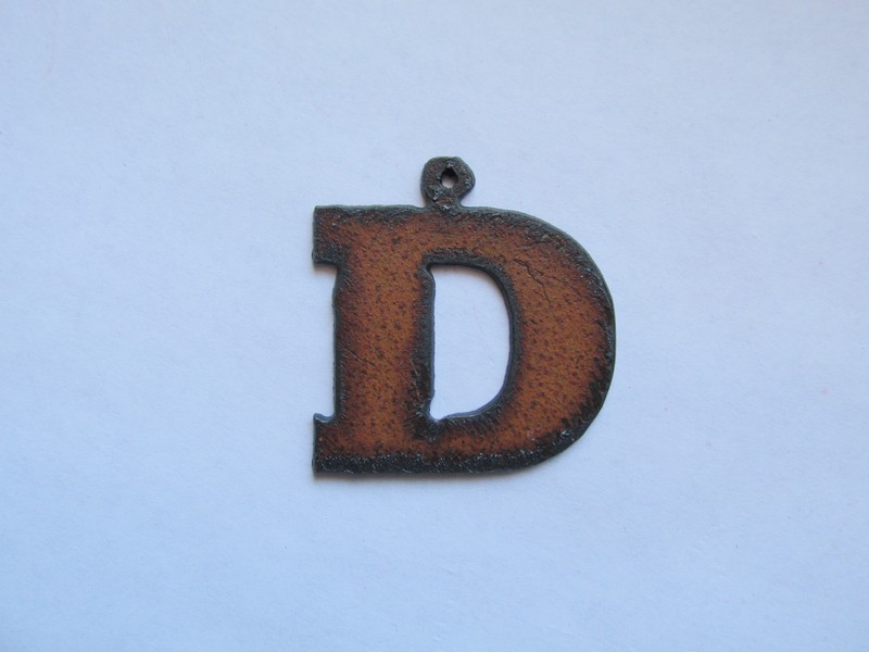 (image for) Initial Letter Rockwell Metal "D" - Pendant #RK-D