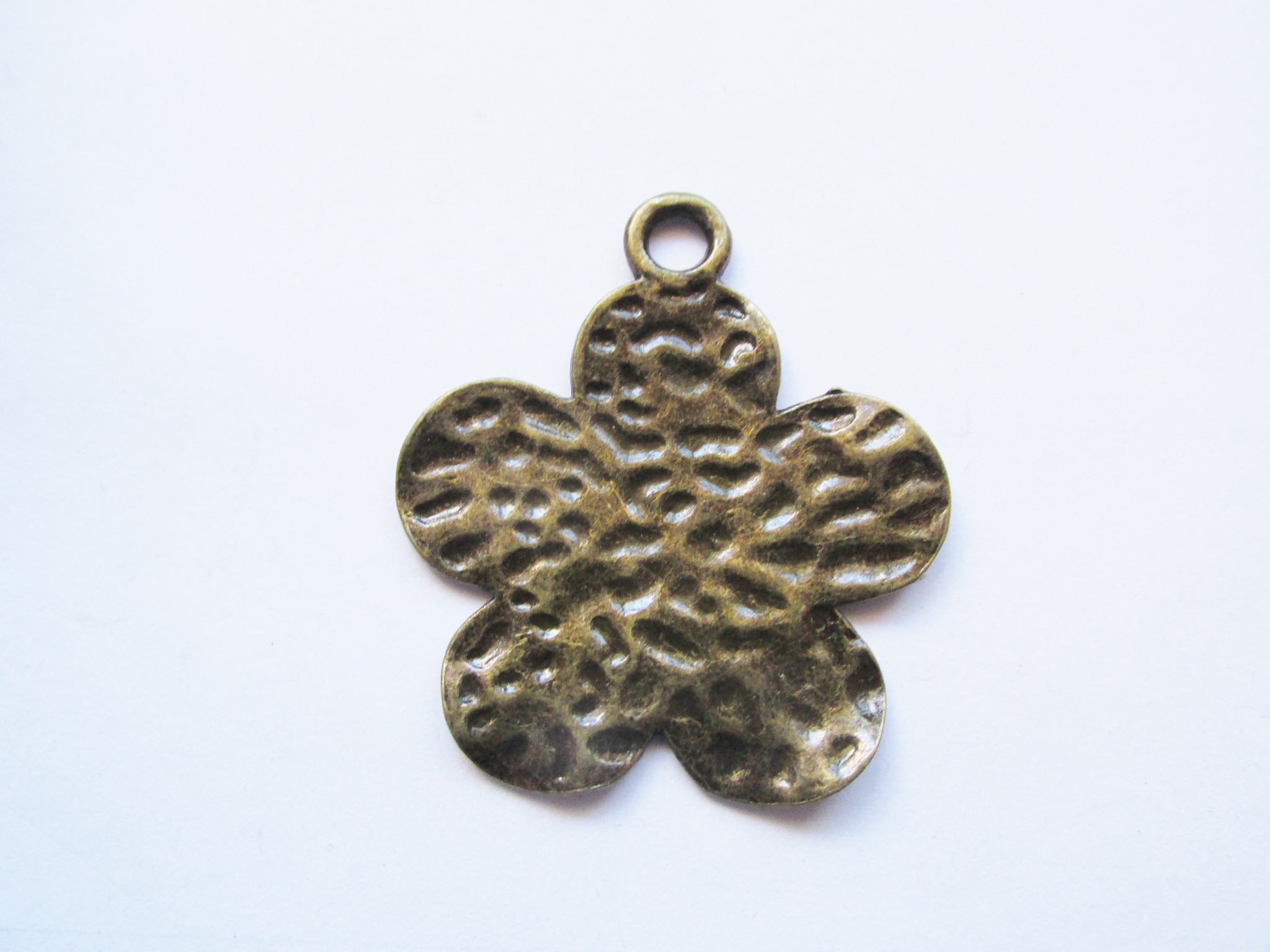 (image for) Flower bronze small pendant or earring #MP-73B