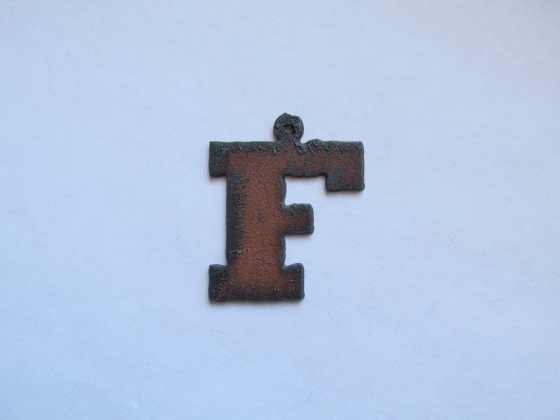 Initial Letter Rowdy Metal "F" - Pendant  #F-2