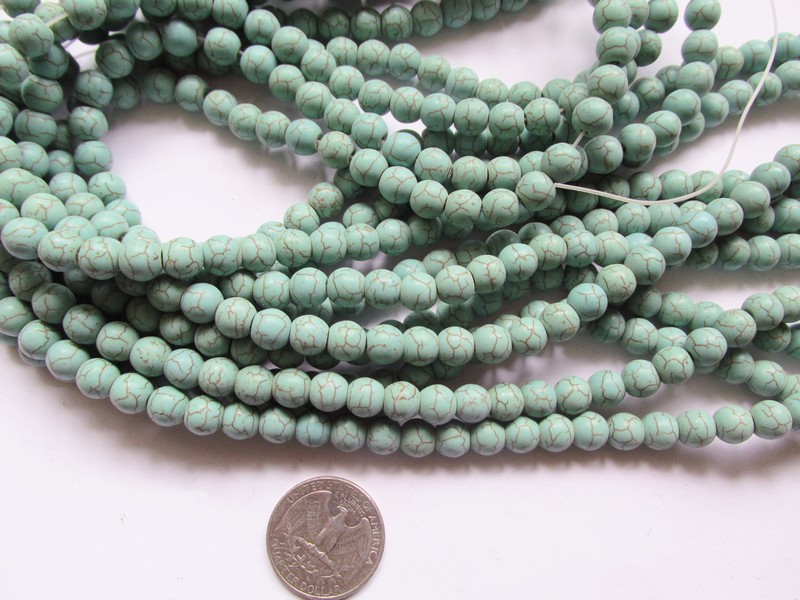 (image for) Green turquoise howlite rounds 8mm #1902