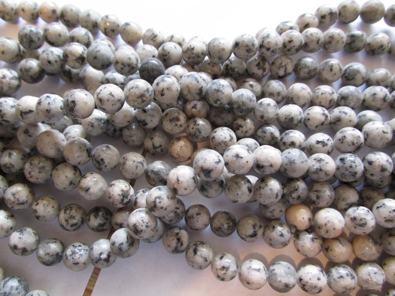 (image for) Grey black agate round beads 10mm #TU-1127-17